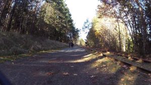 Riding along the rail trail to Coombs